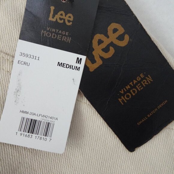 Lee Short Overalls Shortalls Women's Size M Beige Denim Romper Coveralls - Picture 8 of 10